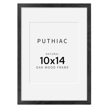 10x14 Solid Oak Wood Picture Frame, Black, 1 Pack