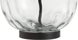 26.5" Clear Glass and Black Metal LED Table Lamp