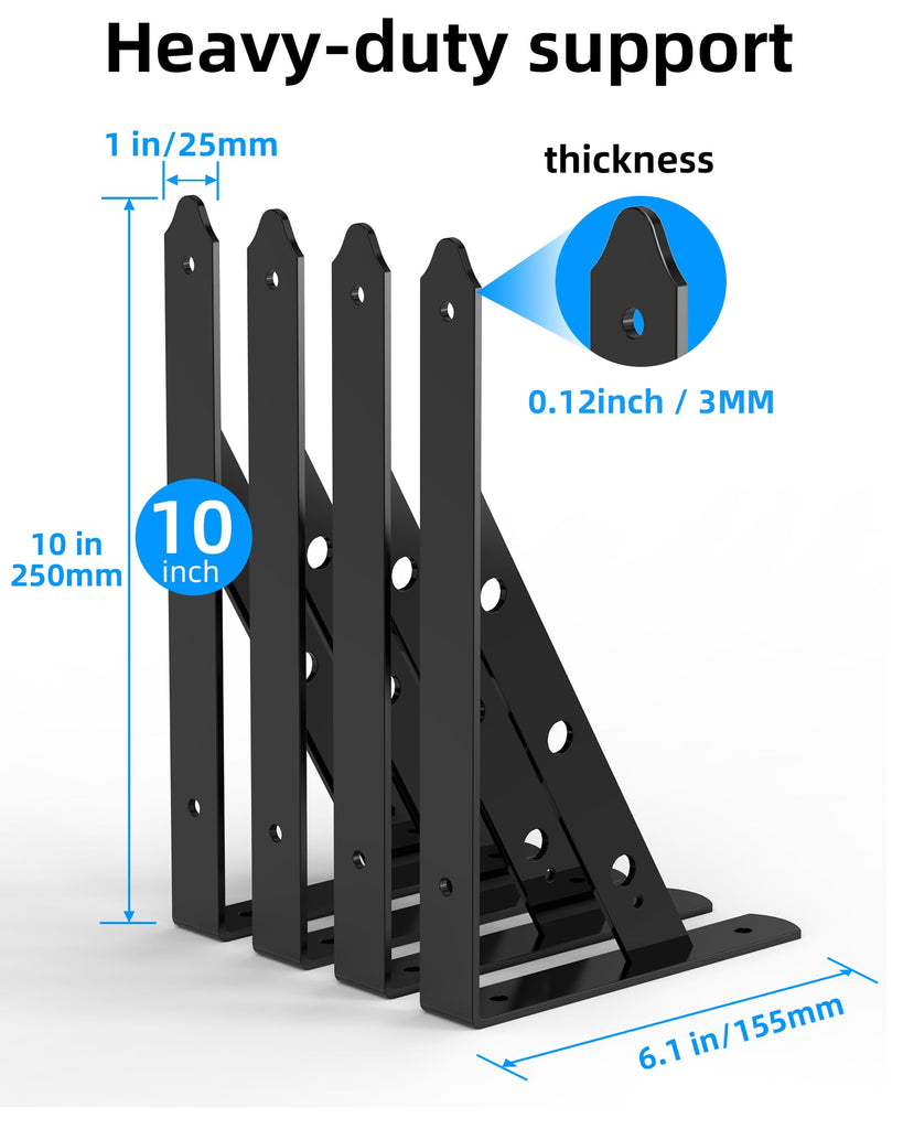 Fence Gate Frame Kit with 10 inch Heavy Duty Hinges, Gate Corner Brace Bracket Heavy Duty Kit, Fence Gate Kit, Gate