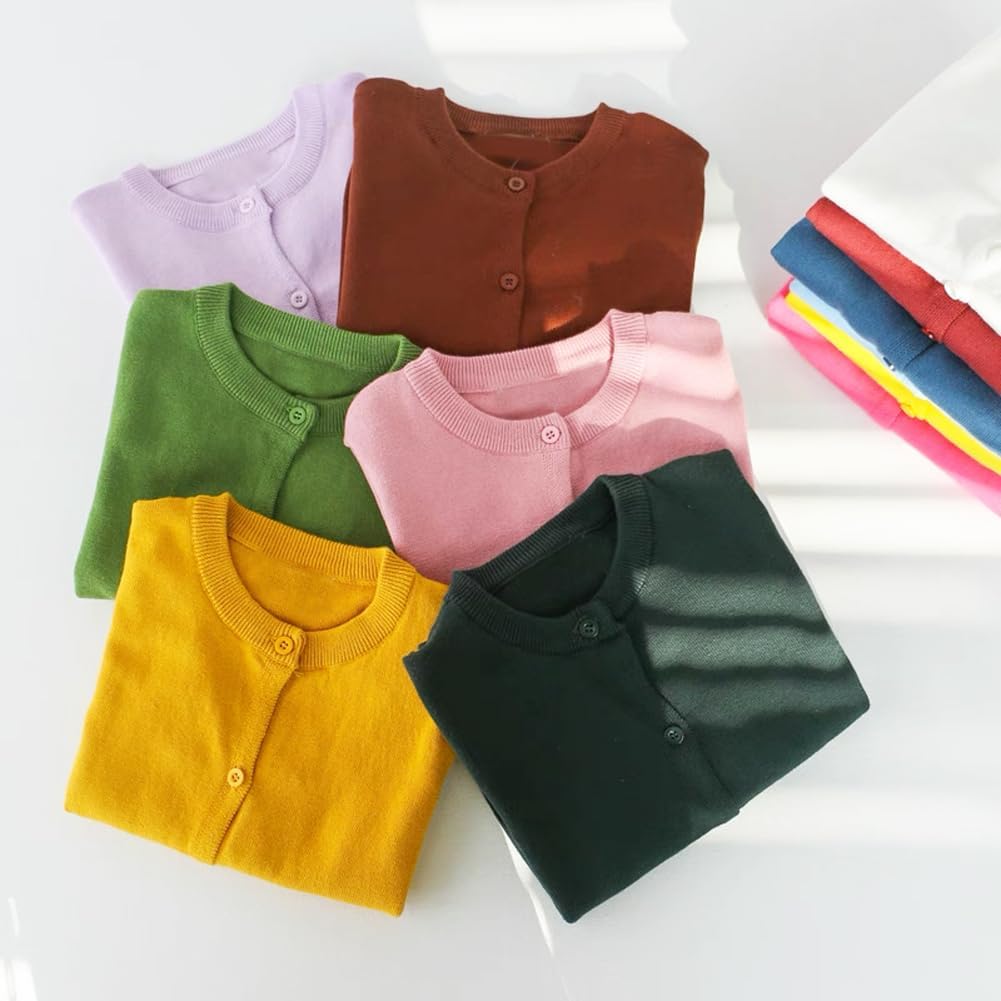 Cardigan Sweater School Uniforms Toddler Long Sleeve Button Knit Solid Sweaters Tops