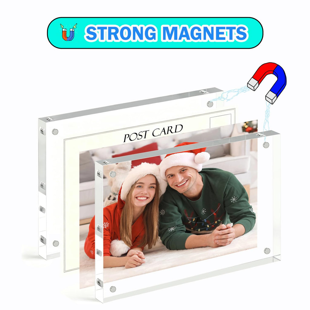Acrylic Picture Frame 5x7 Tabletop Photo Frame Magnetic Double Sided Frame Free Standing Desktop for Display