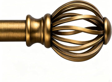 Brass Curtain Rods for Windows 30-88 Inch Adjustable Heavy Duty Metal,1 Inch Pipe Decorative Modern Rustic Blackout
