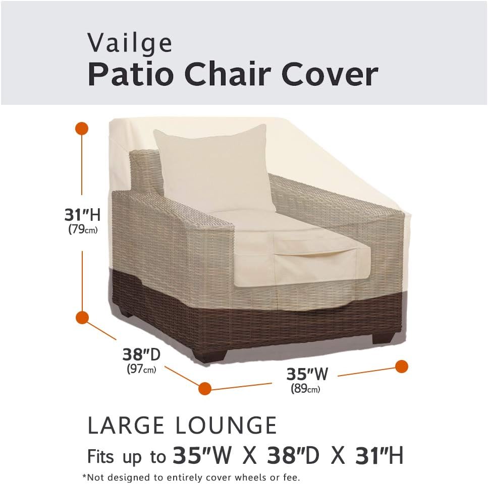 Patio Chair Covers, Lounge Deep Seat Cover, Heavy Duty and Waterproof Outdoor Lawn Patio Furniture Covers (2 Pack