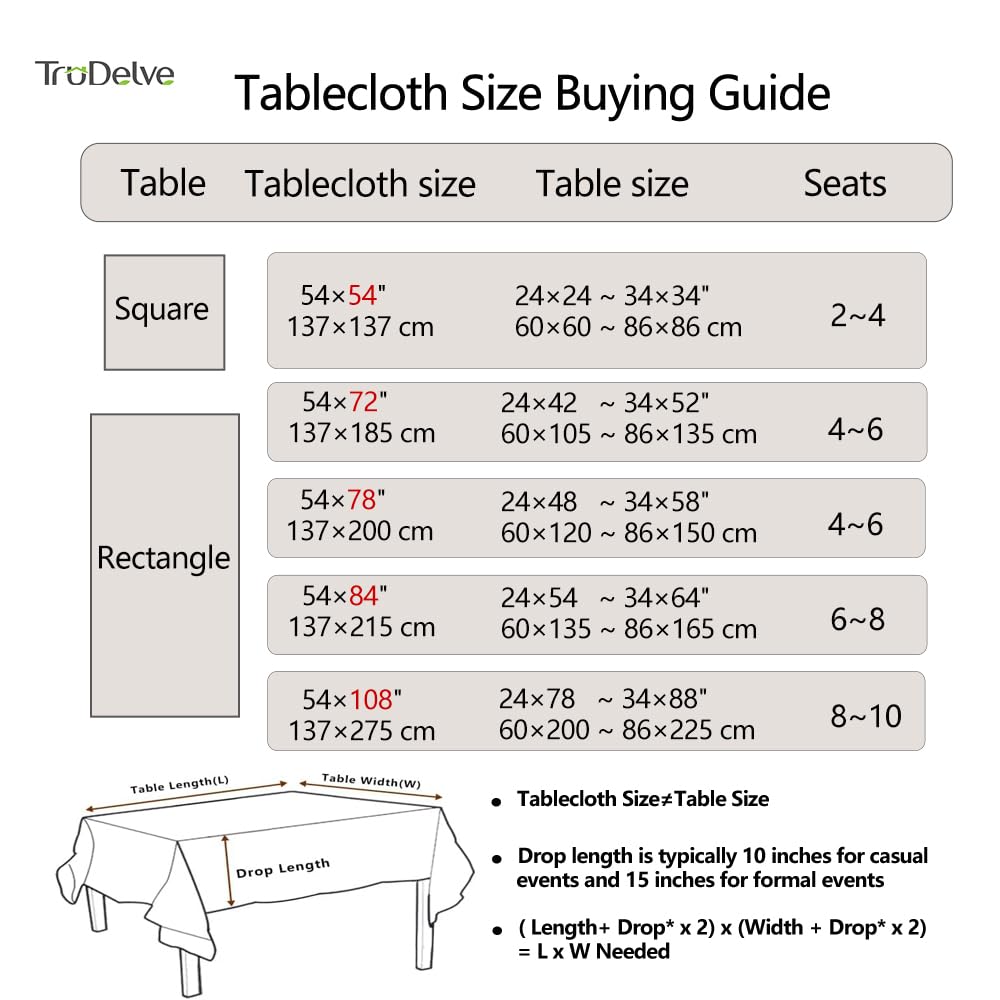 Heavy Duty Vinyl Table Cloth Plastic Table Cloth Dining Table Wipeable PVC Waterproof Tablecloth for Rectangle