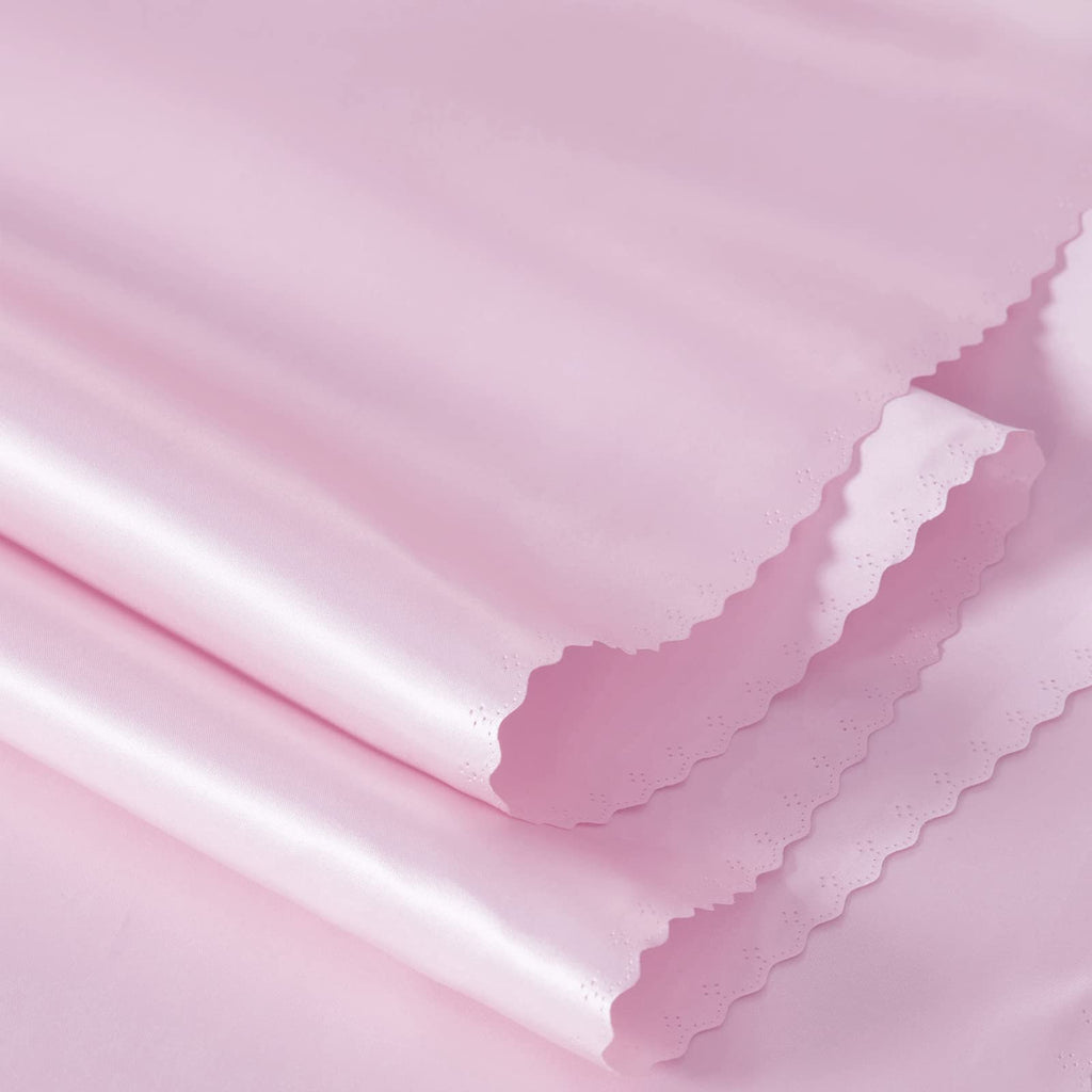 6 Pack Light Pink Satin Tablecloth 60 x 102 Inches