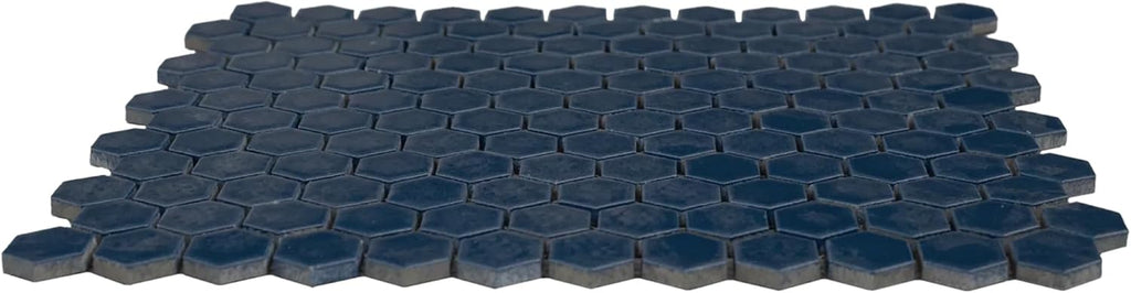 1" Hexagon Porcelain Mosaic Tile Matte Finish Navy Blue Color Wall and Floor Tile , Shower, and Backsplash (5 Sheets)