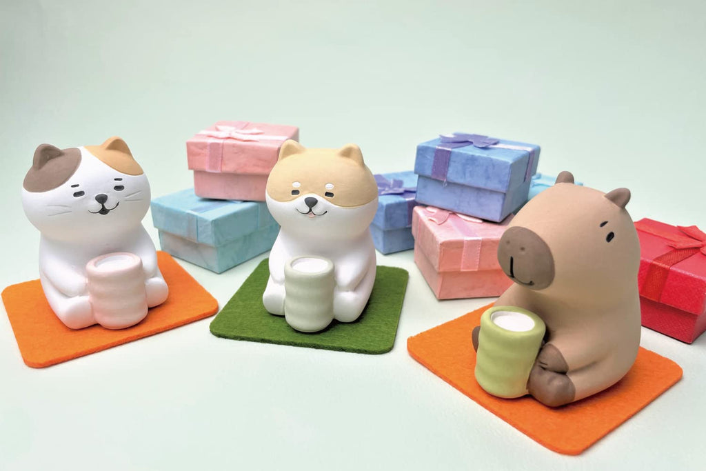 Stone Diffuser Tea-Drinking Animals [ Designed in Japan] Non Electric Passive Diffuser for Essential Oil and