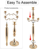 28'' Tall Gold 5 Arm Candelabra Centerpieces for Table, 4pcs Taper Candle Holder, Party, Event, Christmas Candelabra