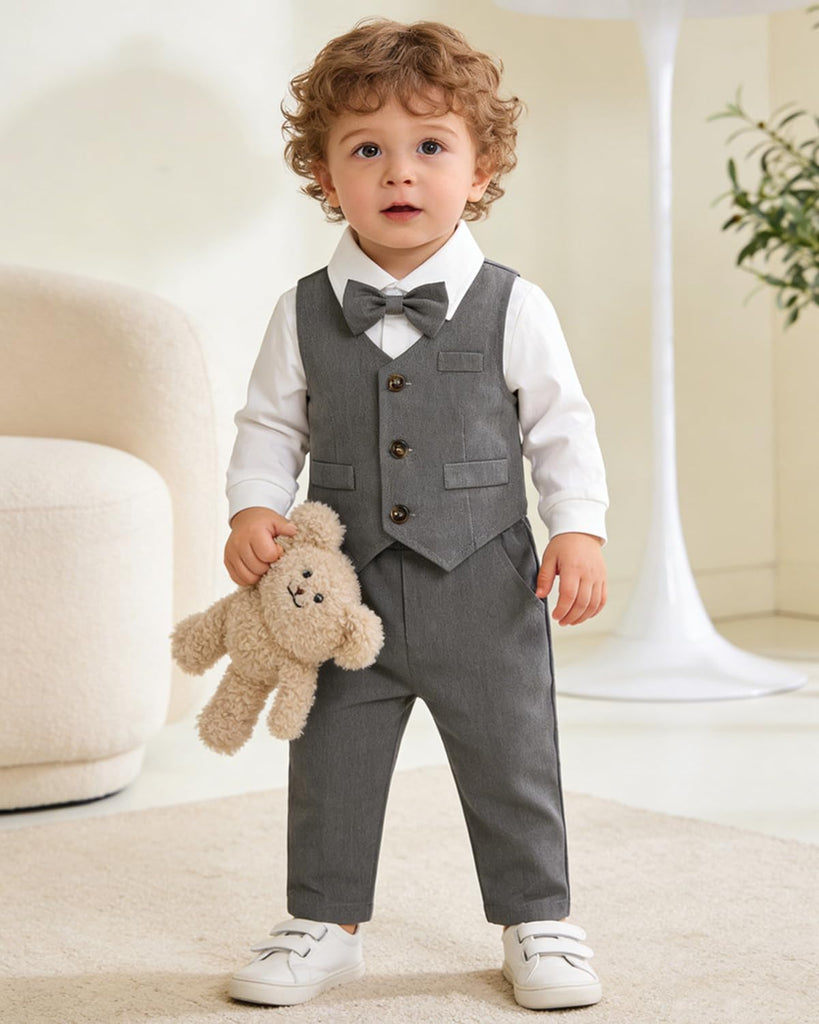Baby Boy Suit Set Infant Tuxedo Boys Formal Outfit