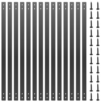 26 Pack Metal Deck Spindles, 29.5 "Heavy Duty Railing, Flat Straight Baluster with Black Screws, Outdoor Deck Railing