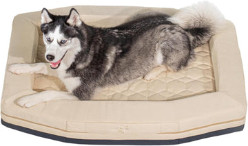 Homestead Dog Bed - Orthopedic Memory Foam Pet Bed with Washable Cover, Durable Non-Slip Base, Bolstered Sides