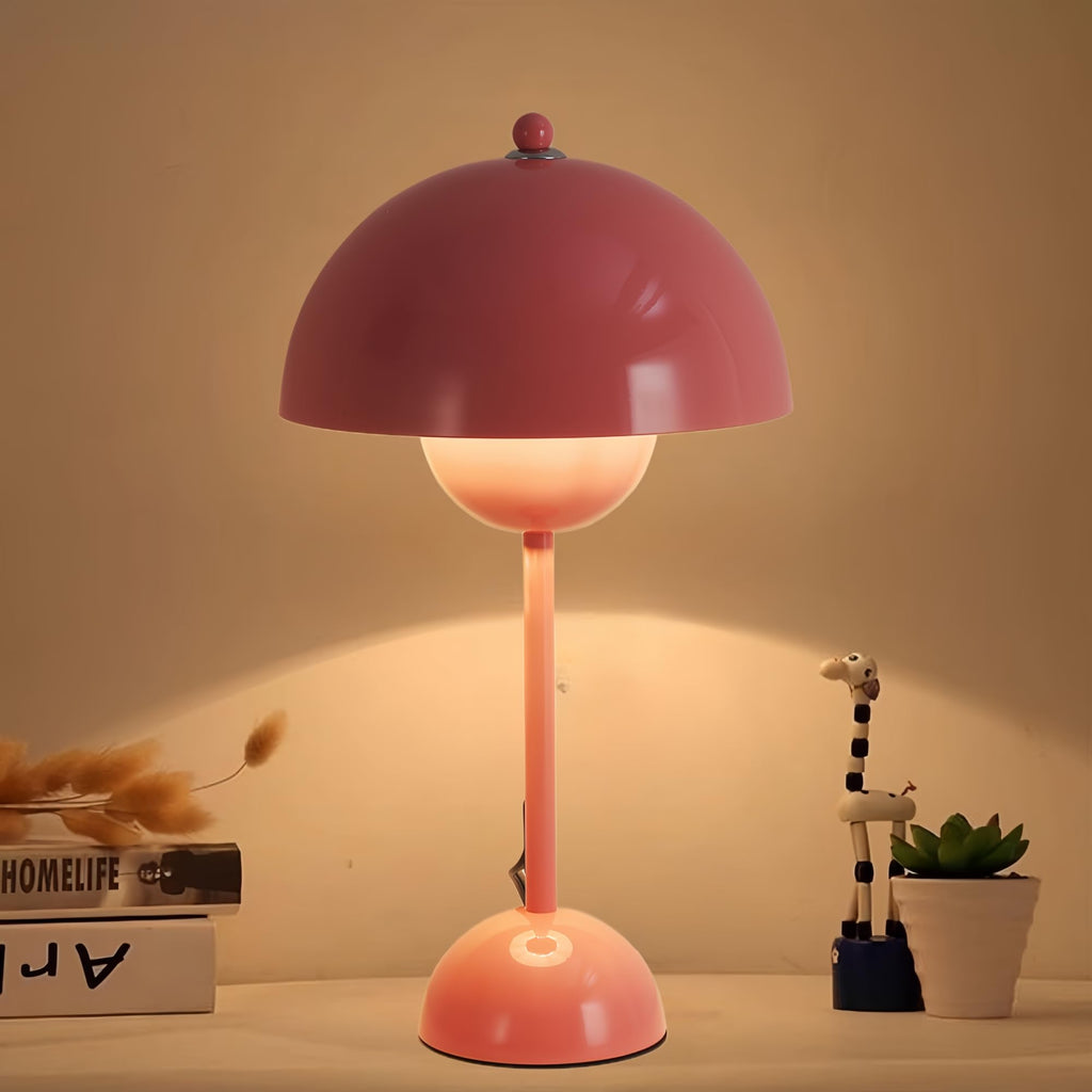 Mid-Century Modern Bud Table Lamp, ETL Listed, Light Pink