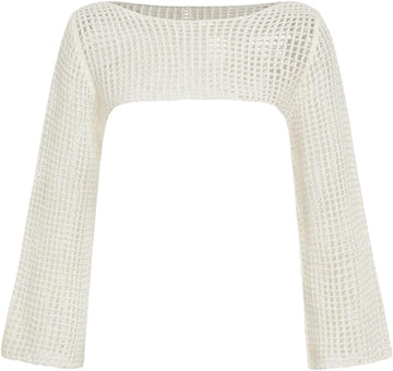 Girl's Hollow Out Crochet Knit Sweater Bolero Shrug Crop Top