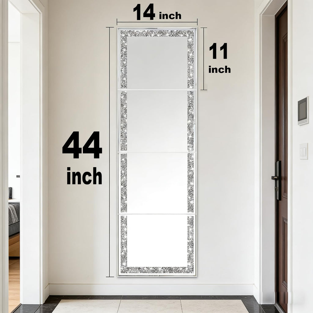 Glamorous Crystal Crush Diamond Design - Adorned with Sparkling Crushed Diamond Trim Along the Edges, This Frameless