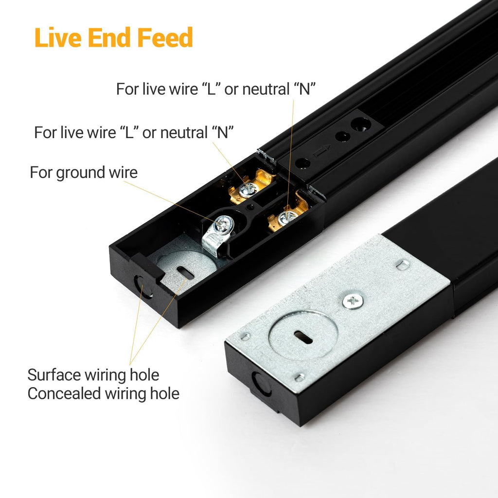 LED Track Lighting Kit with 6.6FT Rails, 10W Black