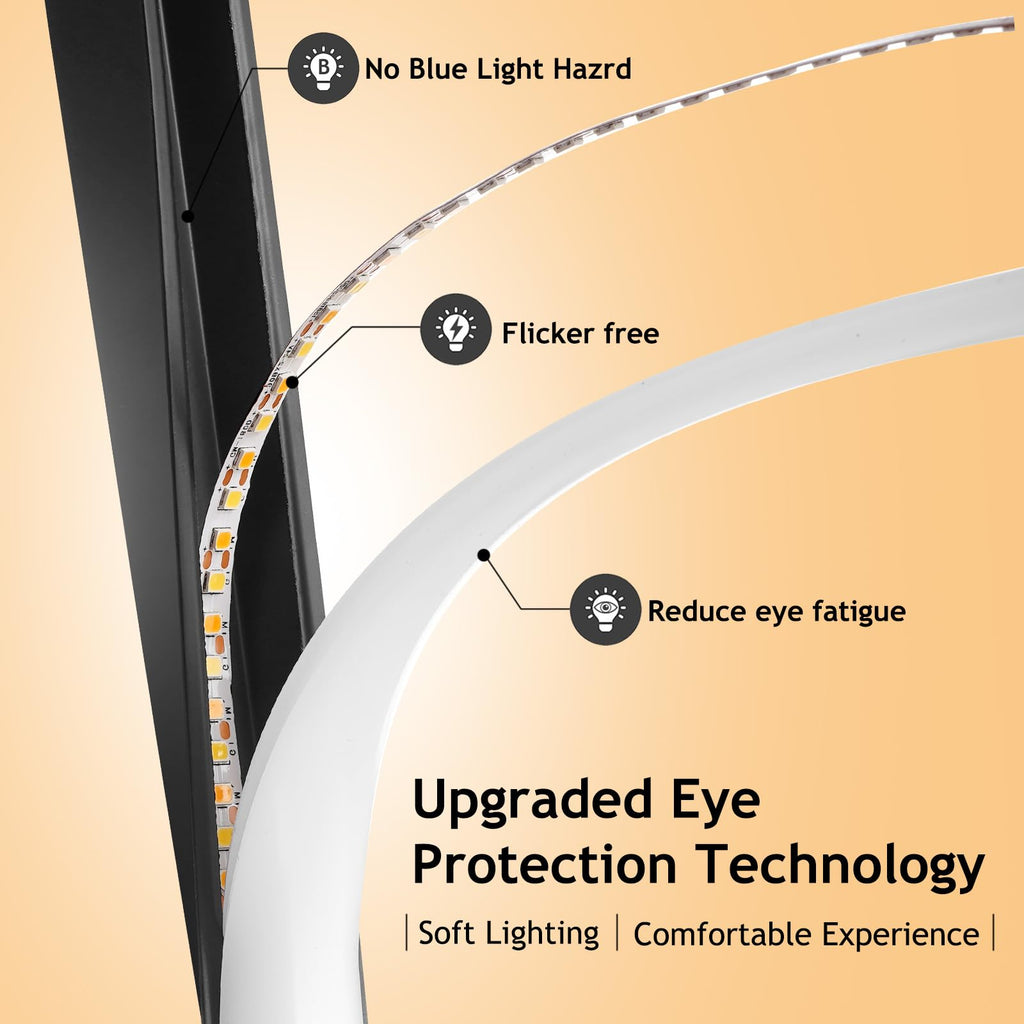 59" Black Spiral LED Floor Lamp, Modern Standing Lamp with Remote