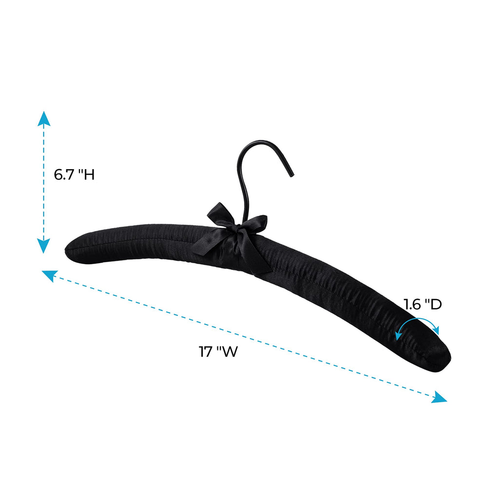 Padded Hanger for Sweaters - 17 Inch Extra Large Heavy Duty Satin Covered Coat Hangers No Shoulder Bump for Women