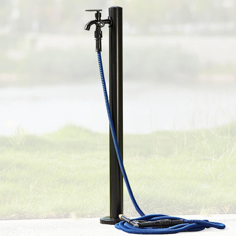 Standing Fountain Tap,Outdoor Patio Deck Floor Water Faucet System Column Round Post Tall 60 95 CM Water Hydrant for