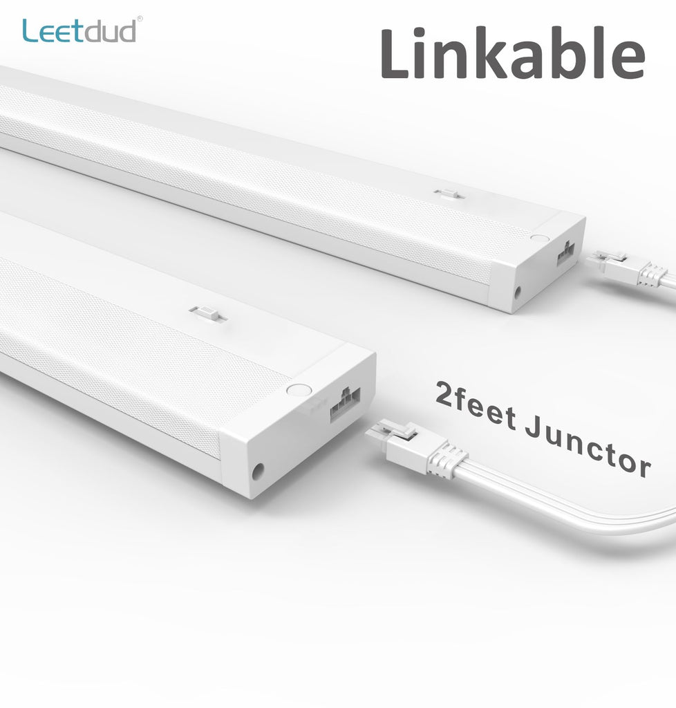 LED Under Cabinet Lighting Hardwired or Plug in, 18 Inch 9W, Dimmable 5 Color 2700K/3000K/3500K/4000K/5000K, Linkable