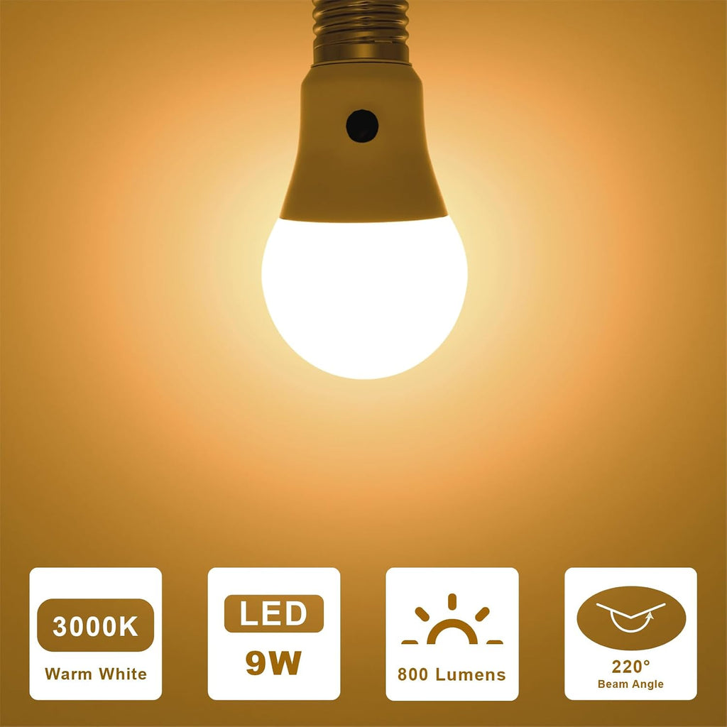 Dusk to Dawn Outdoor Light Bulb, Warm White 3000K, 4 Pack
