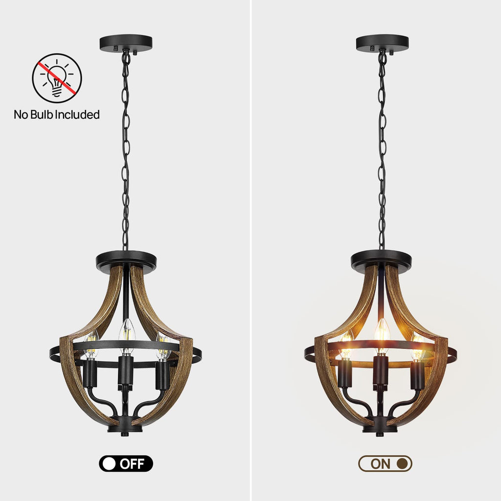 13.1" Modern Farmhouse Hanging Pendant Lighting, 4-Light Rustic Interior Flush Mount Ceiling Light Fixture, Vintage