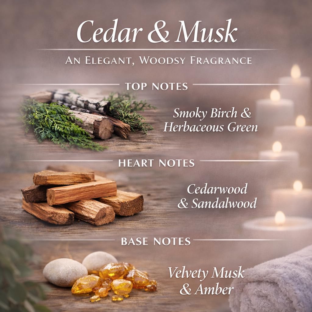Cedarwood & White Musk Reed Diffuser, 3.34 Fl Oz