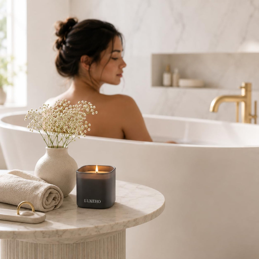 Luxury Scented Candle Set 3-Pack | Home Decor & Giftable Soy Candles | Champagne, Sandalwood & Amber | 75h Burn Time - Set of 3