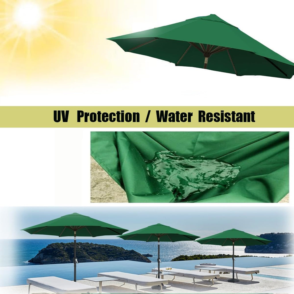 Patio Canopy Replacement Top For 6 Ribs, Fade Resistant Tear Resistant Outdoor Table Market Umbrella Canopy Cloth For