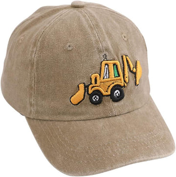 Cute Embroidery Excavator Kids Baseball Cap for Boys Girls
