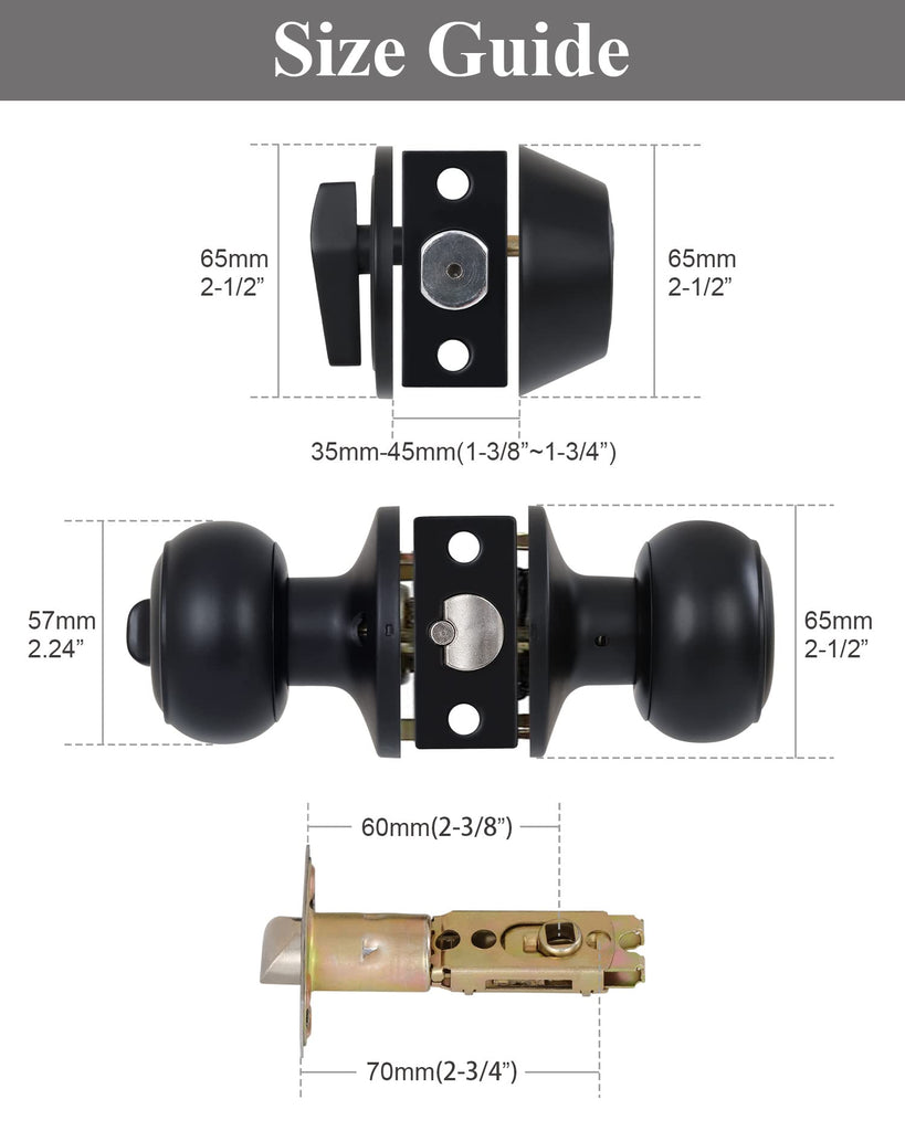 6 Sets) All Keyed Alike Entry Door Knobs and Single Cylinder Deadbolt Lock Combo Set, Security for Entrance and Front