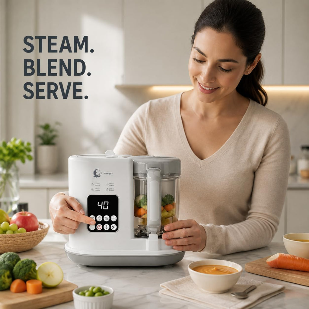Electric Baby Food Processor, Baby Food Maker with Steamer and Blender, Baby Food Processor made Purees, Vegetables