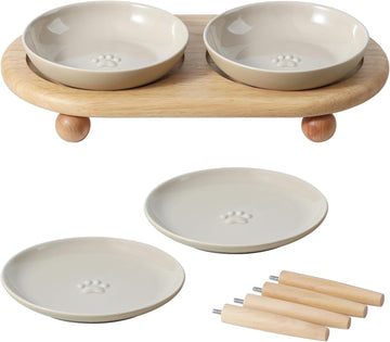 Elevated Cat Bowls, Cat Food and Water Bowl Set, Ceramic Cat Bowl