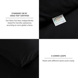 Queen Comforter Set Black, 3 Pieces Solid Comforters Queen Breathable Quilted Bedding Sets
