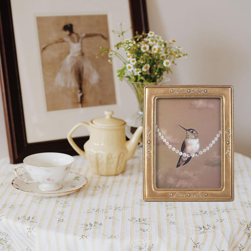 4x6 Vintage Picture Frame Victorian Frames Antique Picture Frame Tabletop and Wall Mount Floral Photo Frame Retro