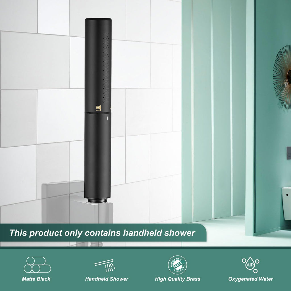 Dual-Function Handheld Shower Wand with Strong Flow, Matte Black
