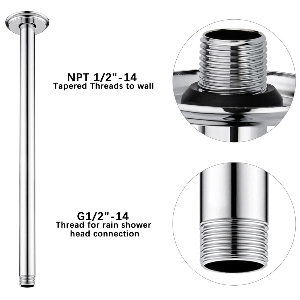 16 Inch Chrome Ceiling Mounted Shower Arm for Rain Shower Head