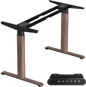 Dual Motor Standing Desk Frame,Sit Stand Desk Base Only,Walnut | Whisper-Quiet Dual Motors, 264 lb Capacity, Fits