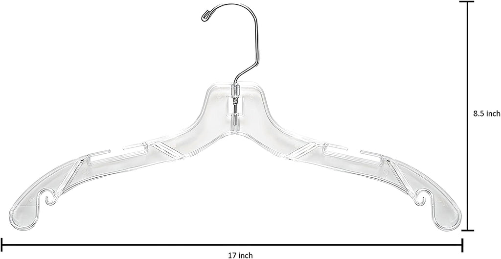 TM Clear Plastic Hangers 12 Pack Durable Plastic Shirt Hangers