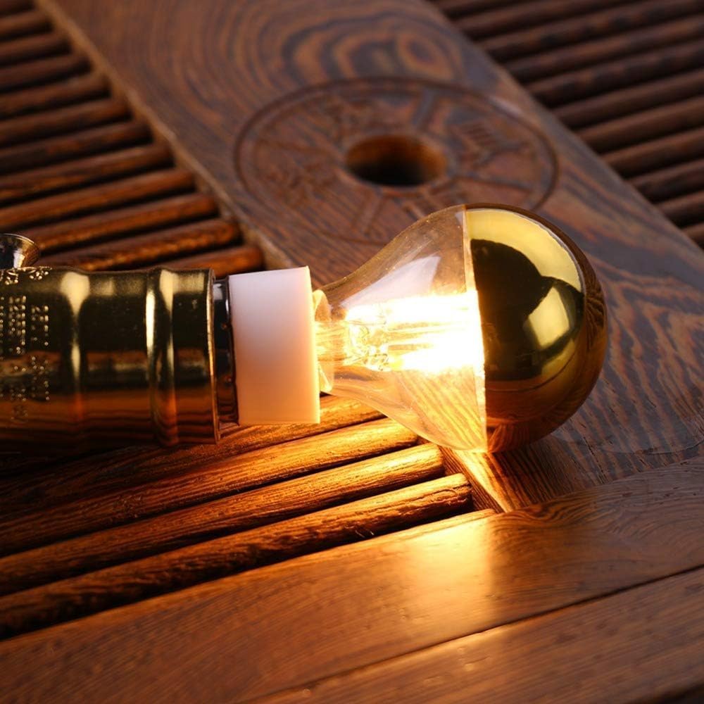 Half Gold Dimmable LED Light Bulb A19 Decorative Round Shape Pack of 4 5W (40W Equivalent) E26 Base 2700K Warm White