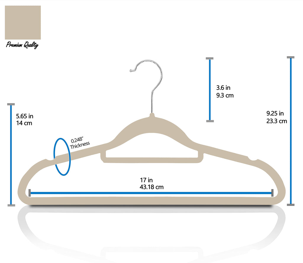 Premium Velvet Hangers, [50 Pack] Non Slip and Heavy Duty Velvet Suit Hangers (45cm) with Tie Bar, 360° Swivel Hooks