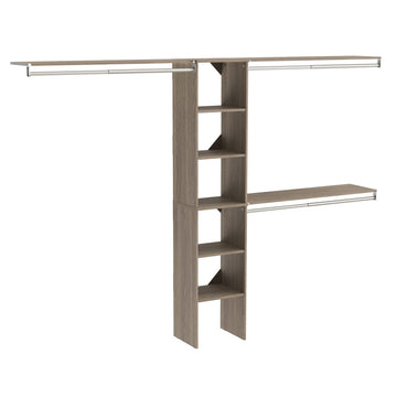 SuiteSymphony 16-Inch Closet Organizer with Shelves, Natural Gray