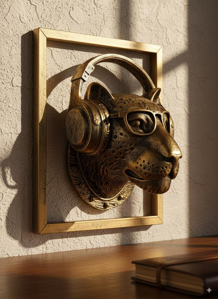 Exquisite Resin Animal Head Wall Sculpture (Gift Metal Frame) - Imitation Copper Vintage Decor | Decorative Wall