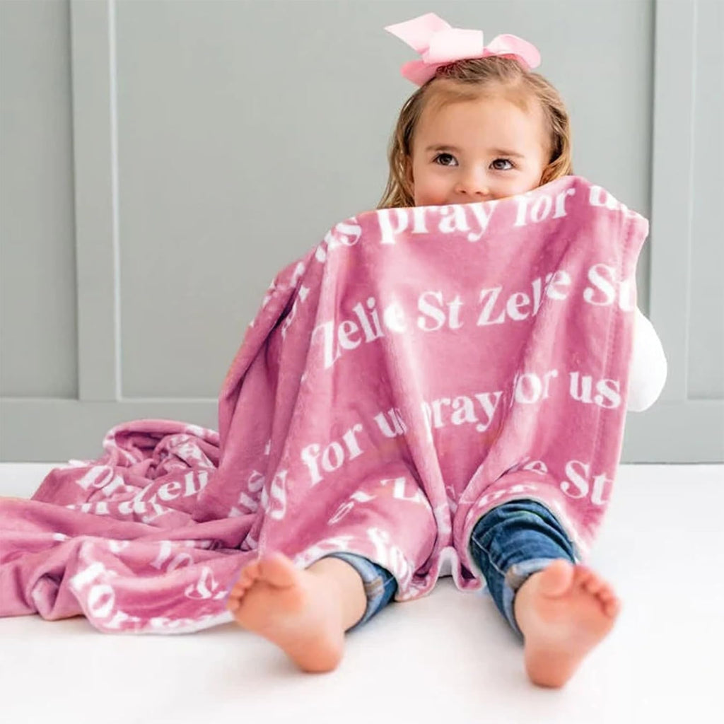 Ships Next Day, Personalized Baby Blanket with Name Custom Blanket with Letter Words Soft Plush Flannel Throw Blanket