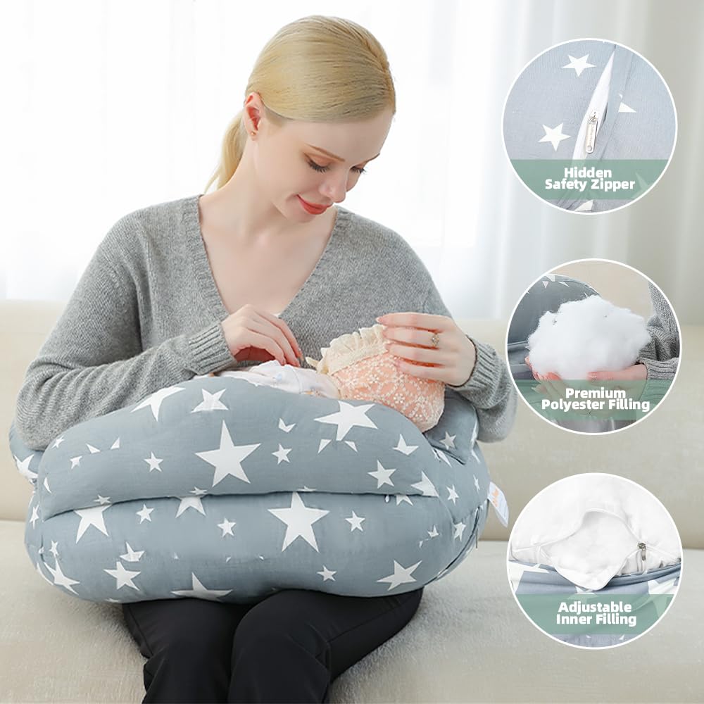 Nursing Pillow for Breastfeeding, Adjustable Nursing Pillow Breast Feeding Pillow Bottle Feeding, Breastfeeding
