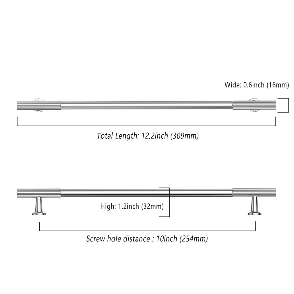 10 Pack 10 inch Polished Chrome Kitchen Cabinet Handles