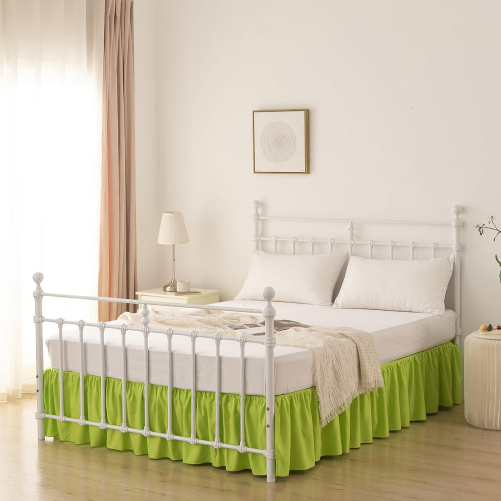 Bed Skirt Ruffled Bed Skirt with Split Corners, 14 Inch Drop Dust Ruffle Bed Skirts with Platform, Gathered