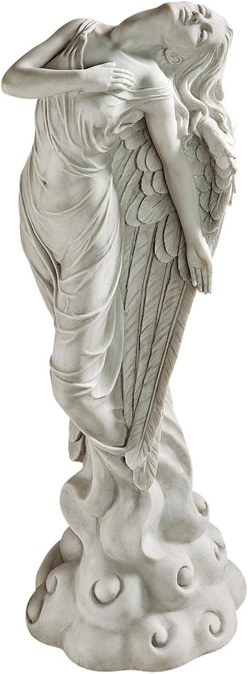 Ascending Angel Garden Statue, Medium, Antique Stone