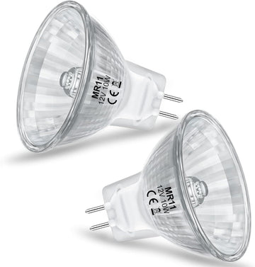 MR11 Light Bulbs, 12V 10W Halogen Light Bulbs 2 Pin, FTD Spotlight Bulb, GU4 Bi-Pin Base, Dimmable, 2700K Warm White