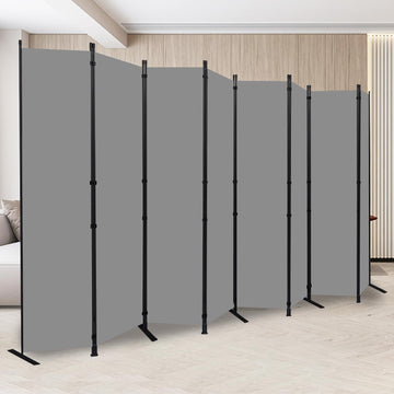 8 Panel Folding Privacy Screen, 14.67ft Wide Partition Room Dividers Panel