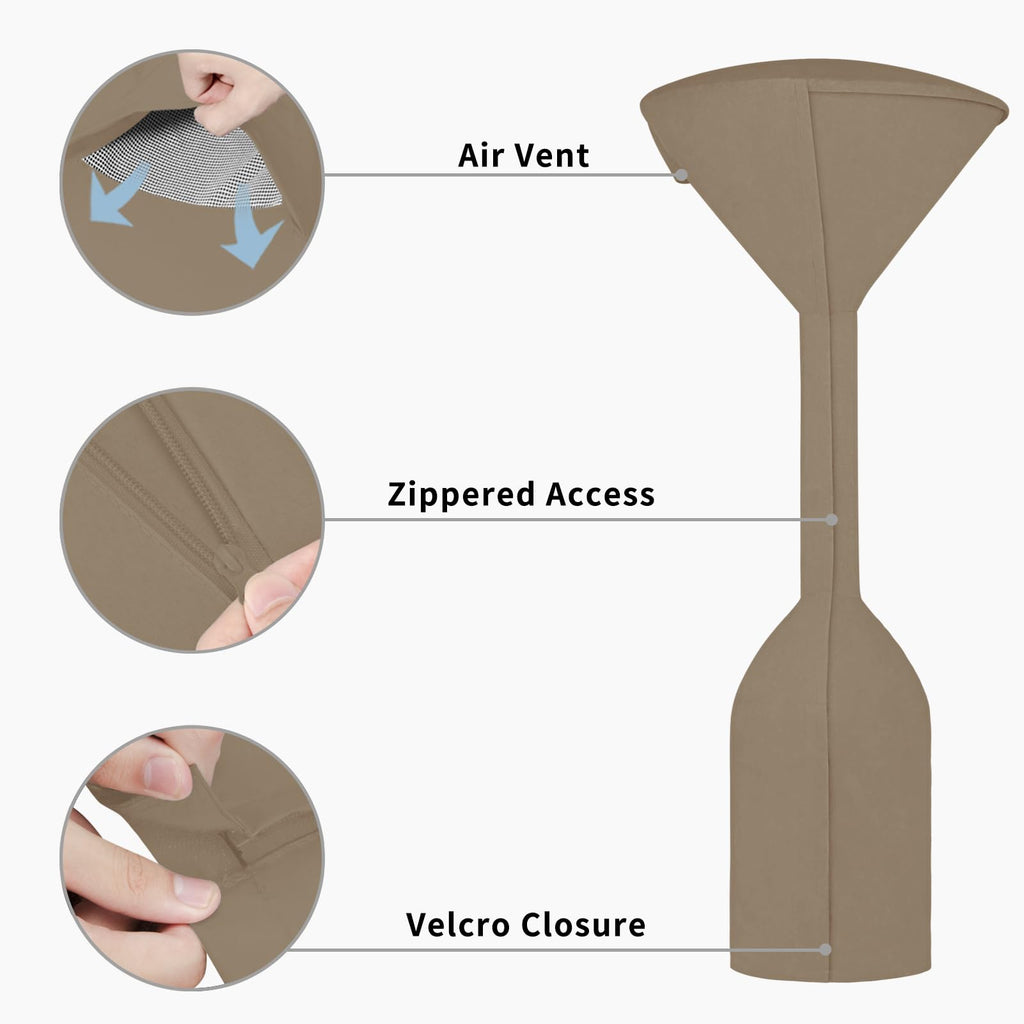 Stand-Up Patio Heater Cover, 95"H x 34"D x 19"B, Camel